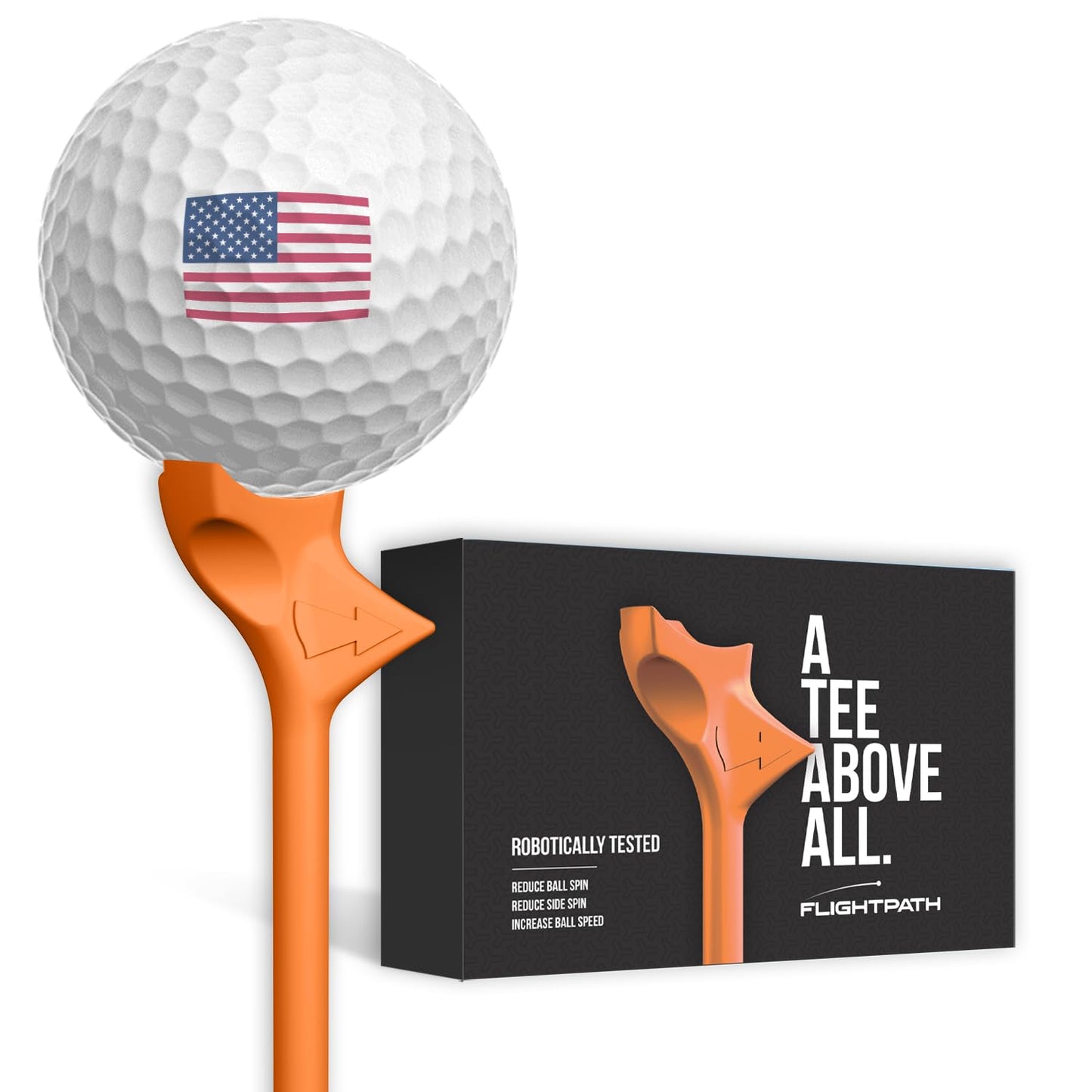 FLIGHTPATH Precision Golf Tees - (Orange 8 Pack)