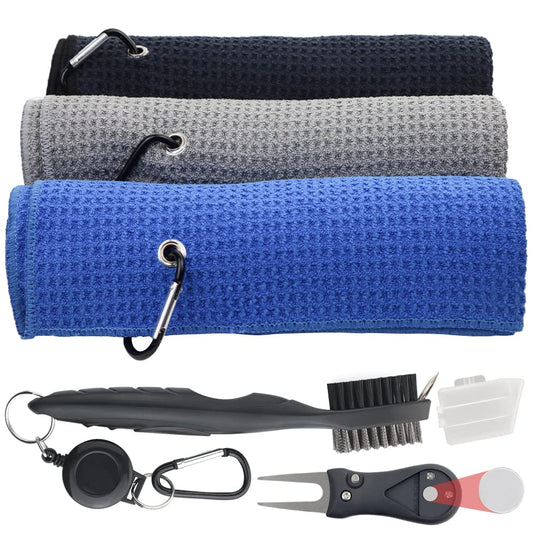 Golf Pro Essentials Kit - Towels, Brush & Divot Tool